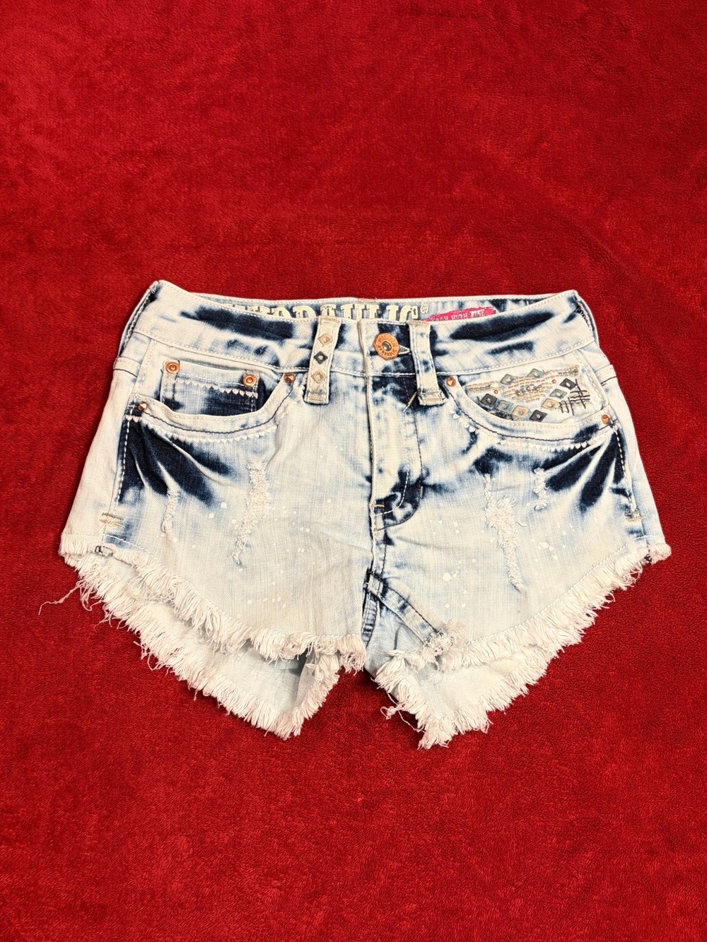 Hydraulic Acid Wash Denim Shorts